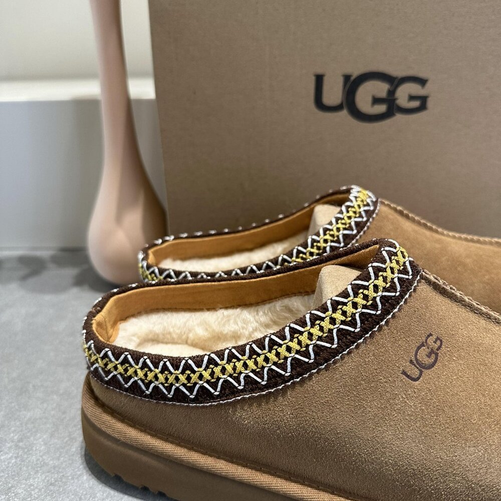 UGG Women's Brown Slippers with Yellow Detailing